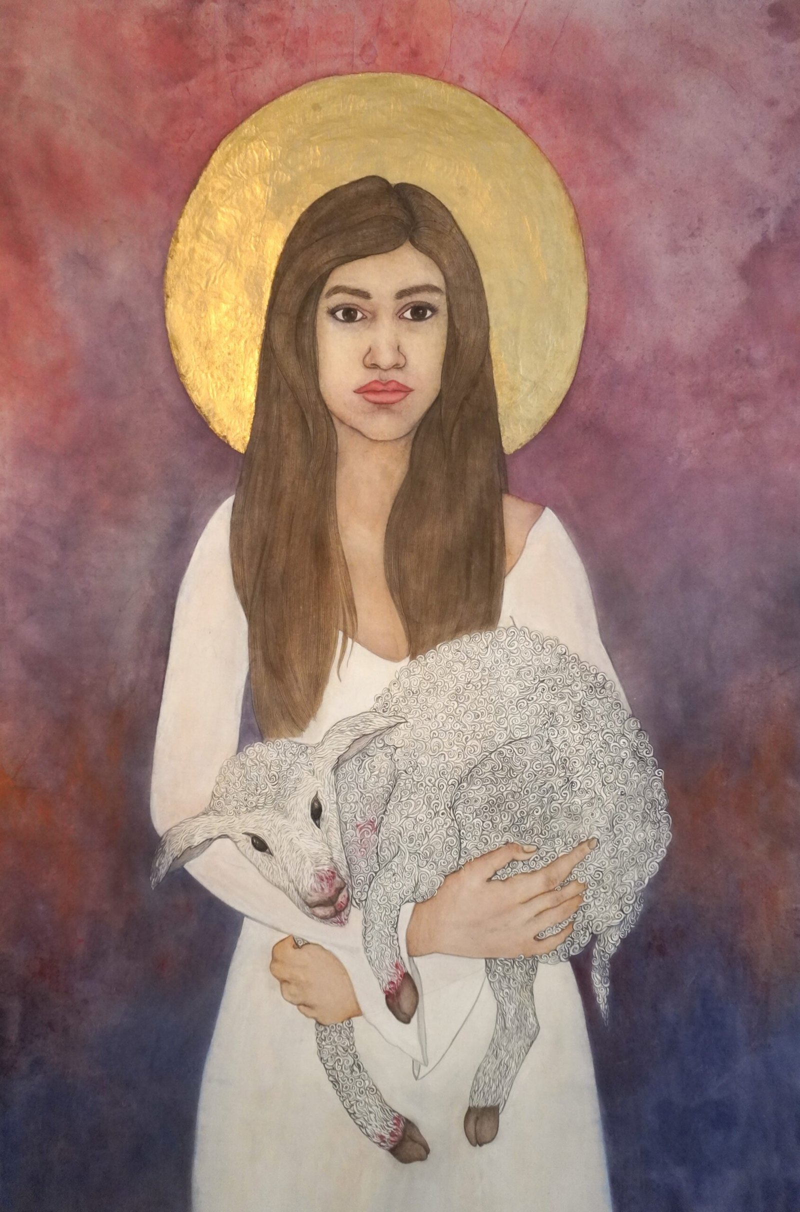 Selfportrait with a lamb 02_Chinese painting (ink/waterolor painting on rice paper)_
100 x 70 cm_
2022